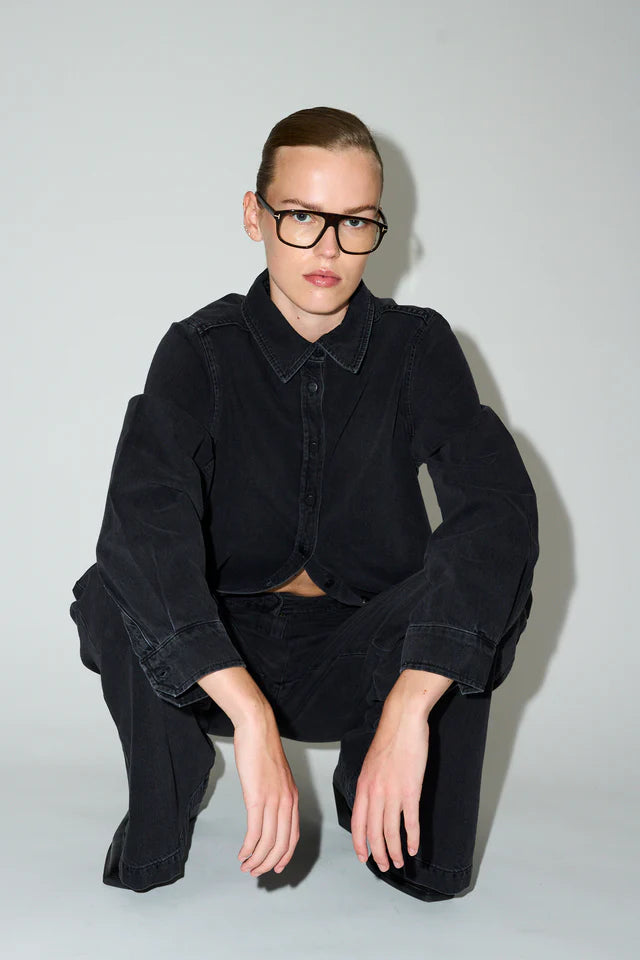 Ellen Denim Shirt Wash Milano Black