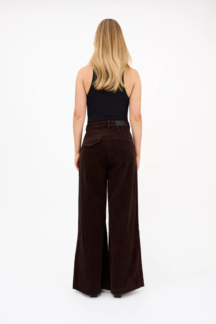 Ellen French Corduroy Pant - Black Coffee