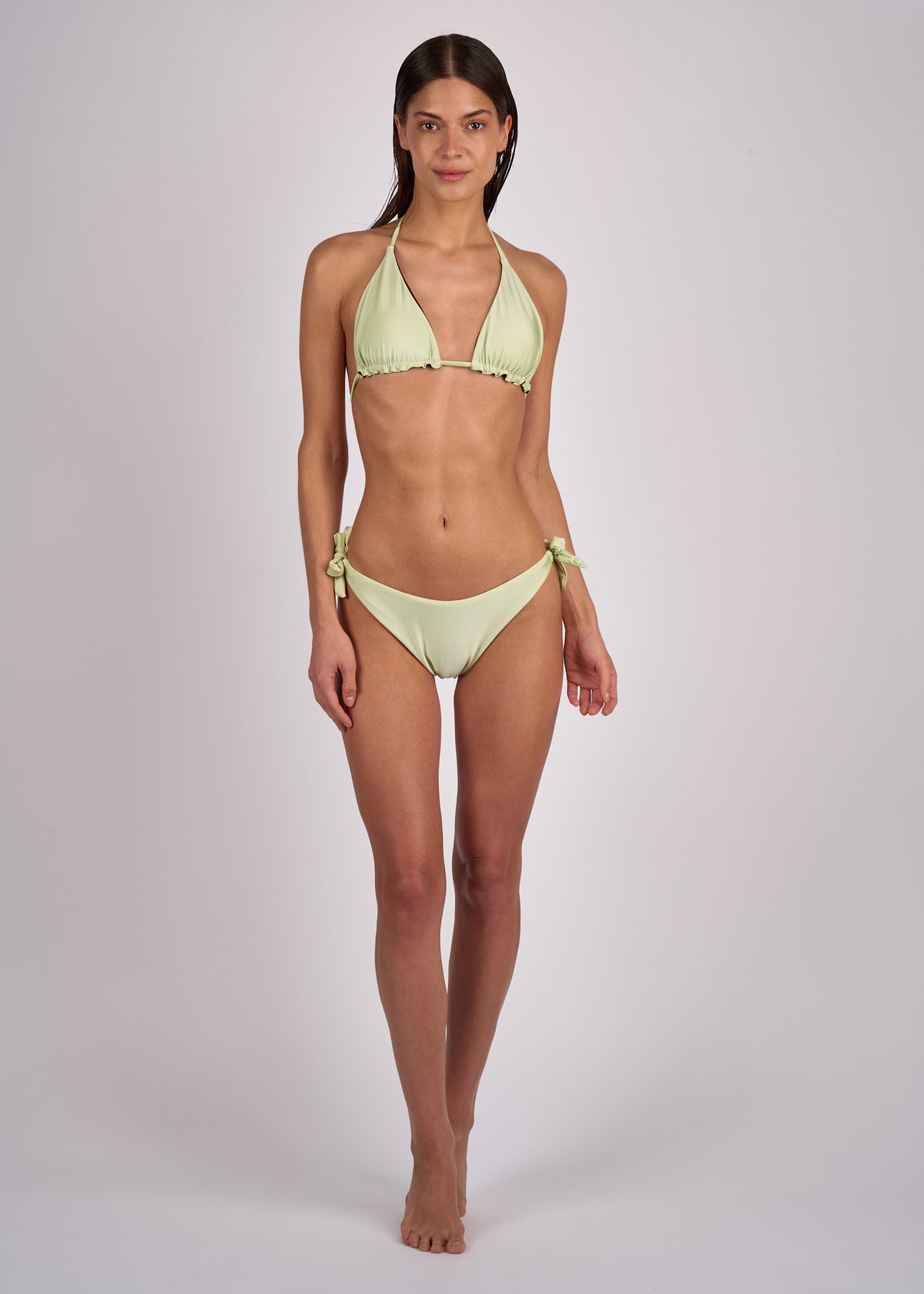 Waverly Bikini Top, Mint/Brown