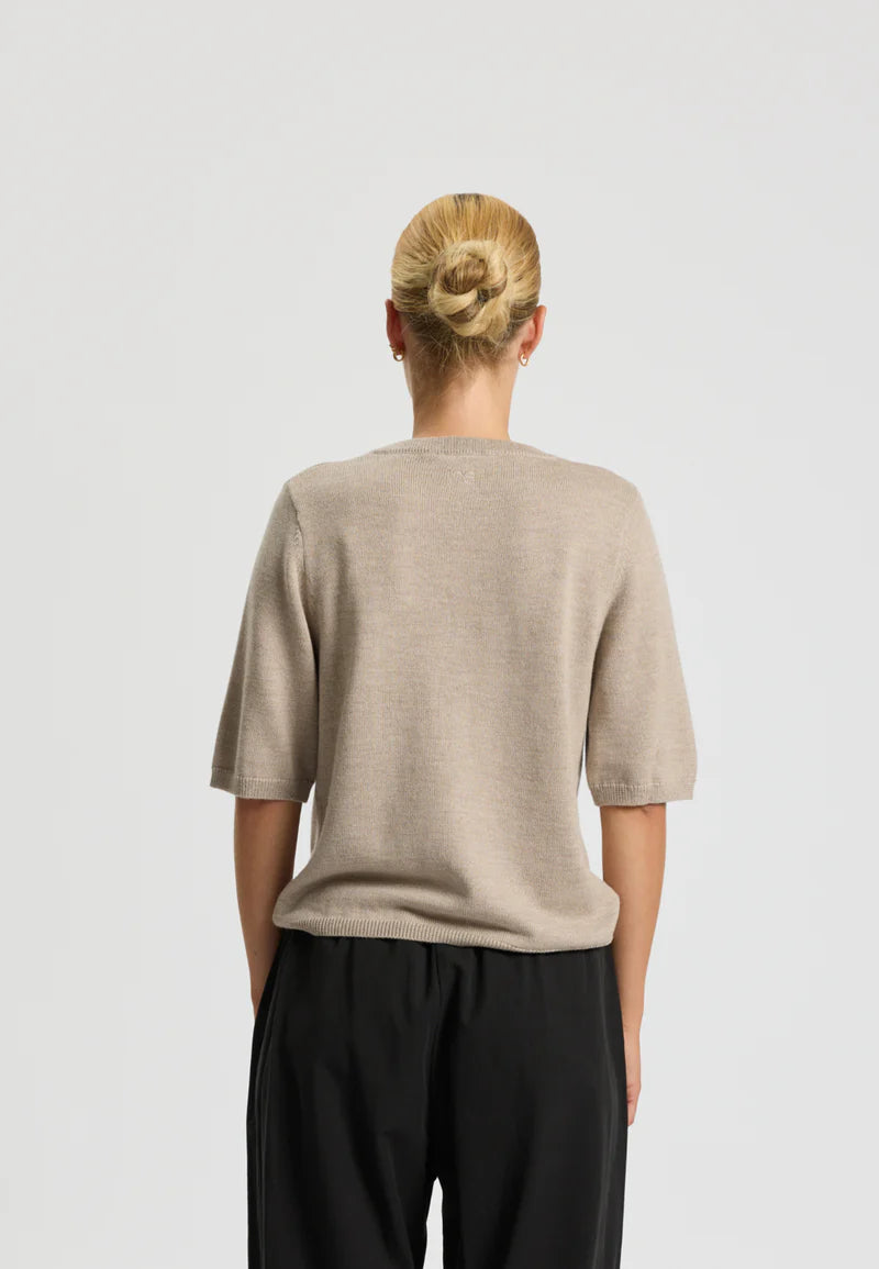 Wool Short Sleeve Keep Me, Warm Sand