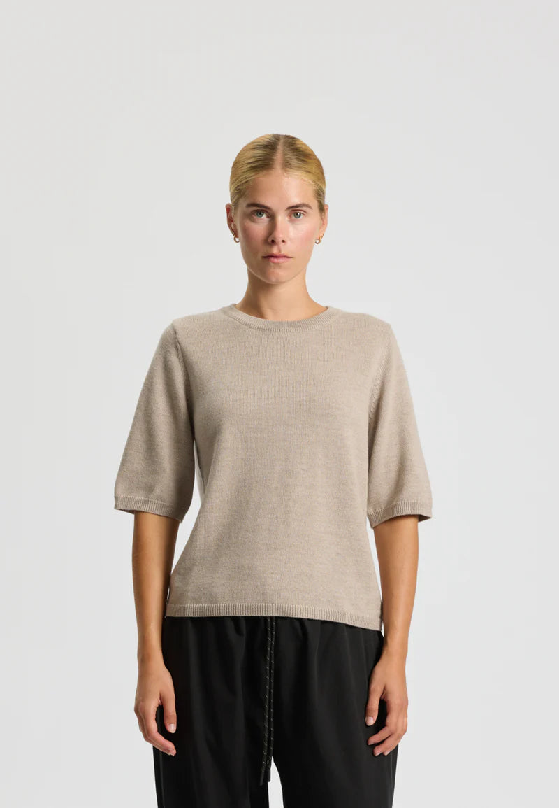 Wool Short Sleeve Keep Me, Warm Sand