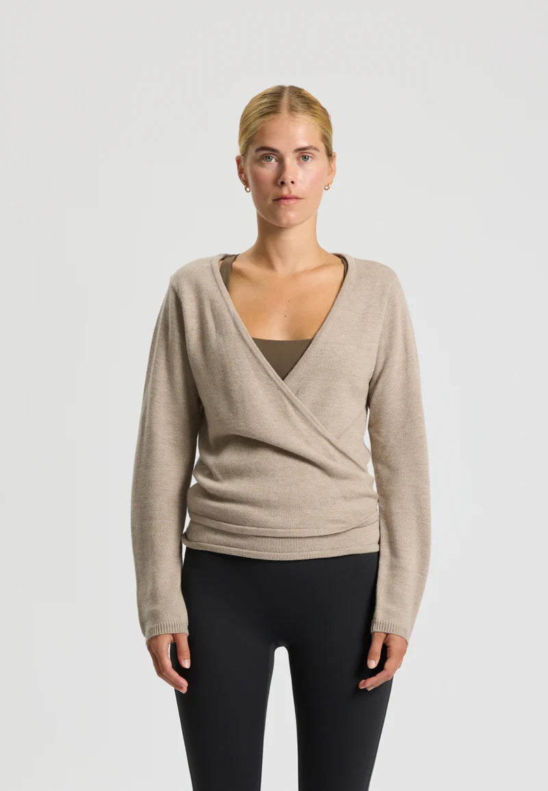 Wool Wrap Cardigan Keep Me, Warm Sand