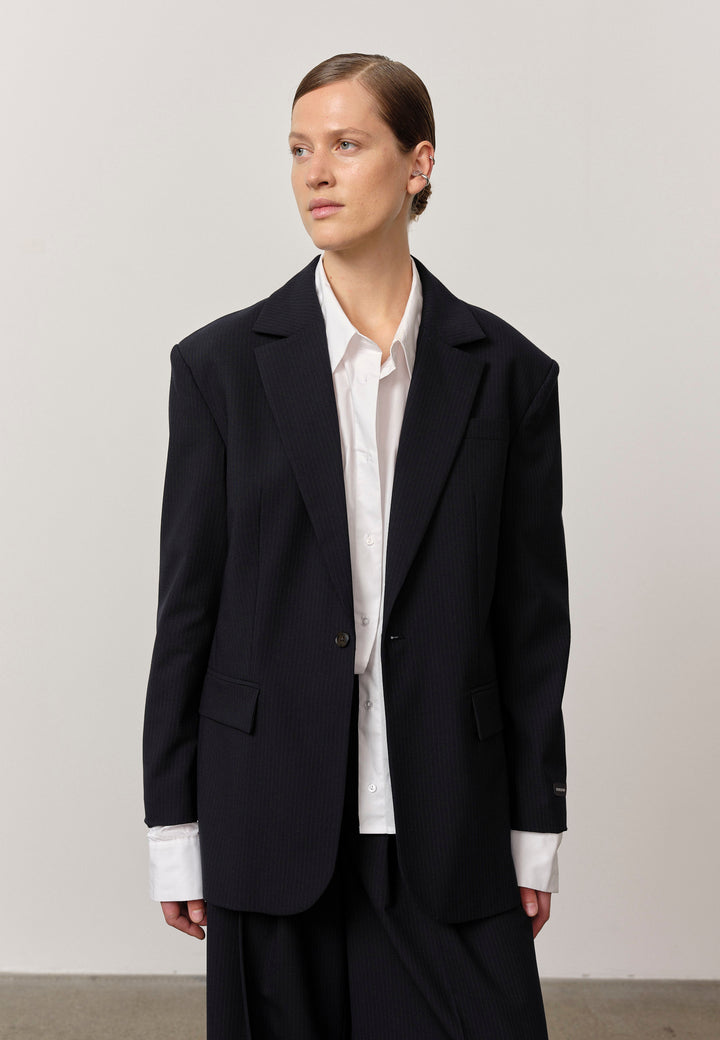 Pre-loved I Yago Blazer, Navy Pinstripe