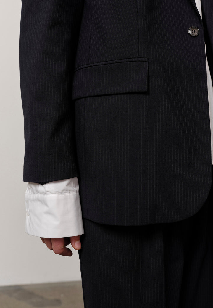 Pre-loved I Yago Blazer, Navy Pinstripe