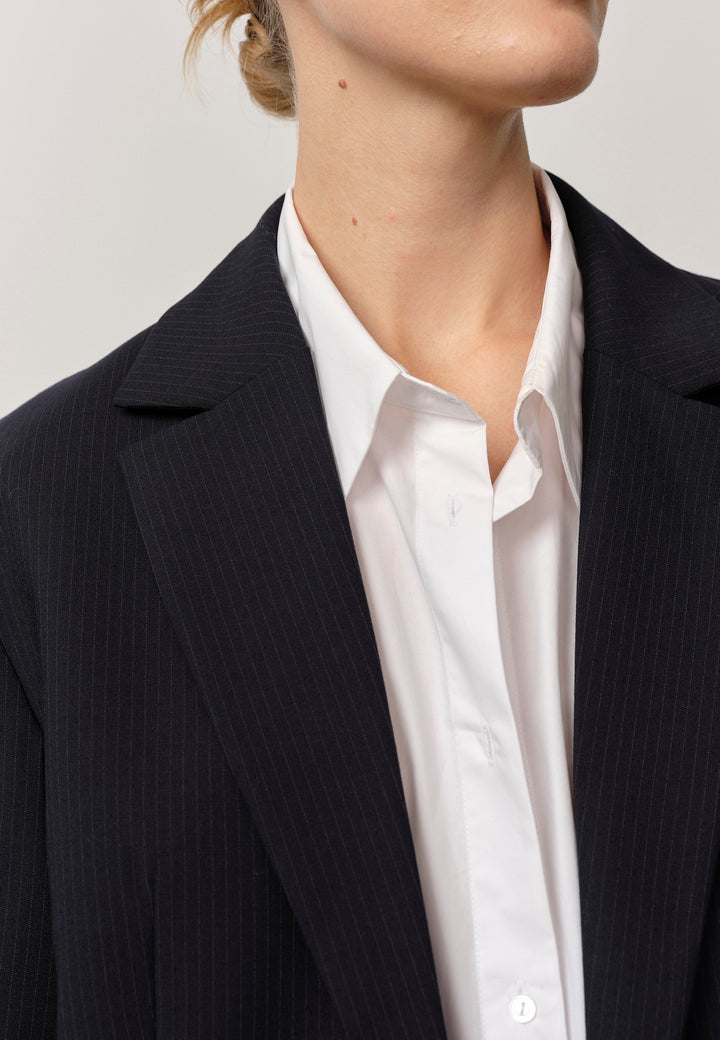 Pre-loved I Yago Blazer, Navy Pinstripe