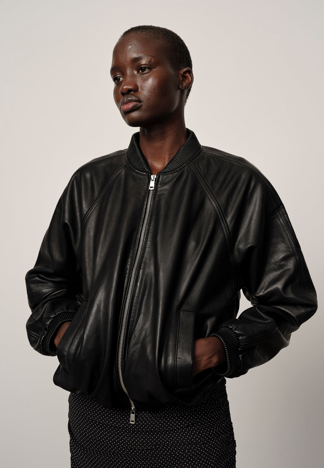 Bomber Leather Jacked - Black