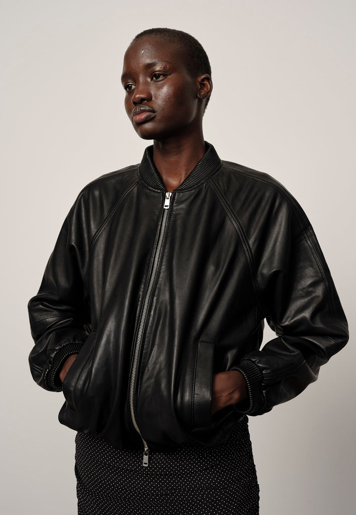 Bomber Leather Jacked - Black