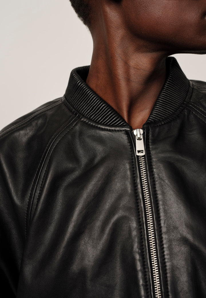Bomber Leather Jacked - Black
