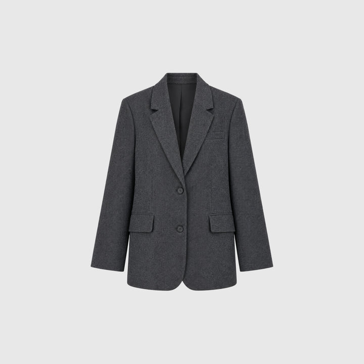FORPÖNTUN / Solvej Wool Blazer - Houndstooth Grey