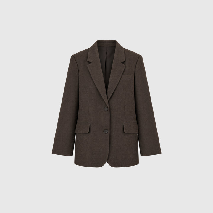 FORPÖNTUN / Solvej Wool Blazer - Houndstooth Brown