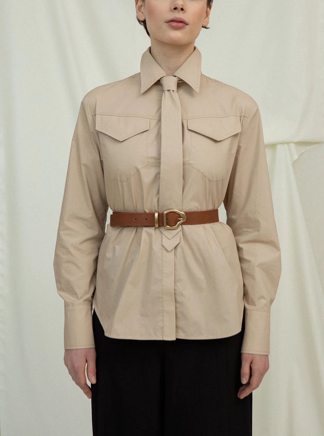 Ako Mini Leather Belt, Nutmeg/Gold