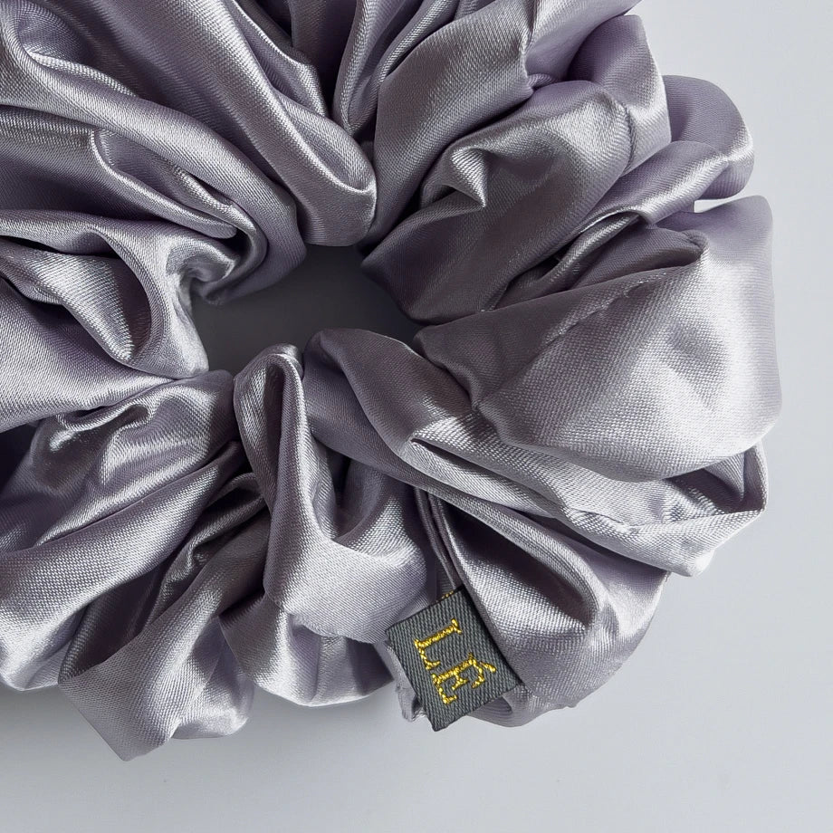 Silk Mega Scrunchie, Silver Grey