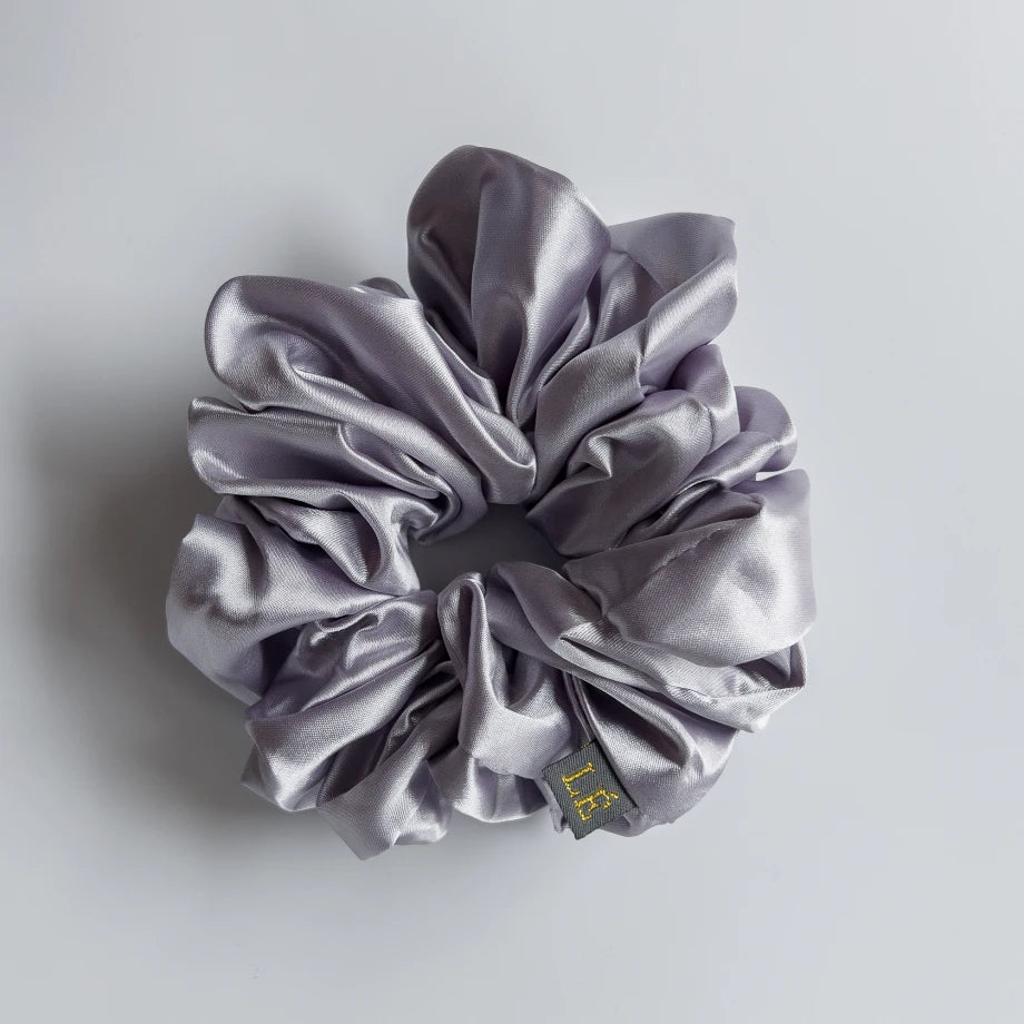 Silk Mega Scrunchie, Silver Grey