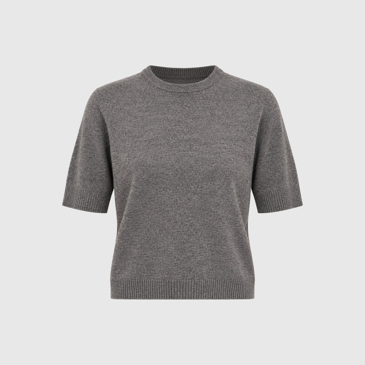 Wool Cashmere Classic T Sweater - Mushroom