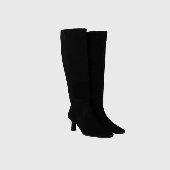 Long Suede Boots - Black
