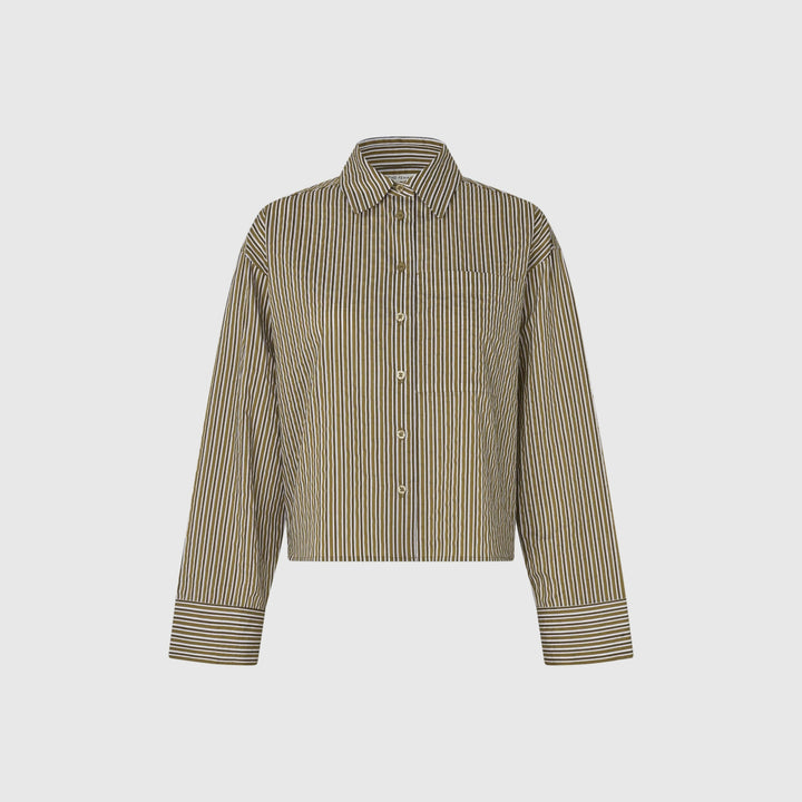 Vena Cropped Shirt - Camel