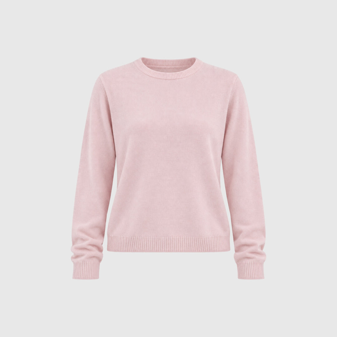 Wool Cashmere Crew Neck - Powder Pink