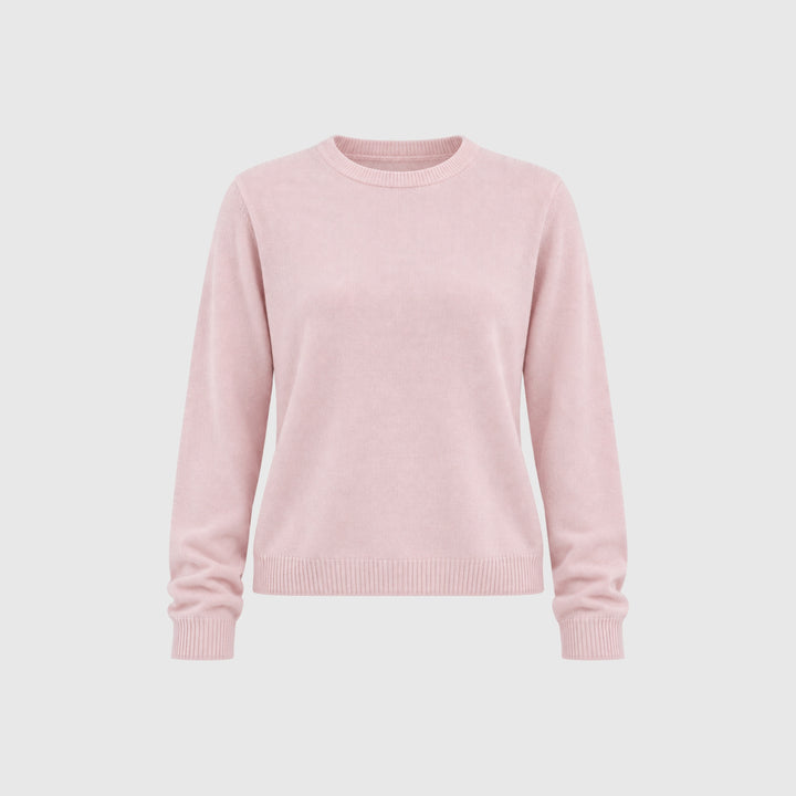 Wool Cashmere Crew Neck - Powder Pink