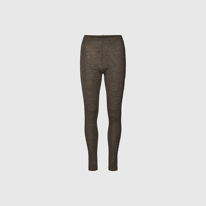Merino Wool Leggings - Brown Melange