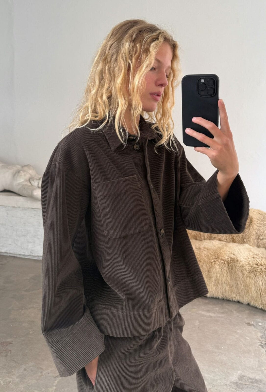 Talita Corduroy Shirt - Mud / FORPÖNTUN